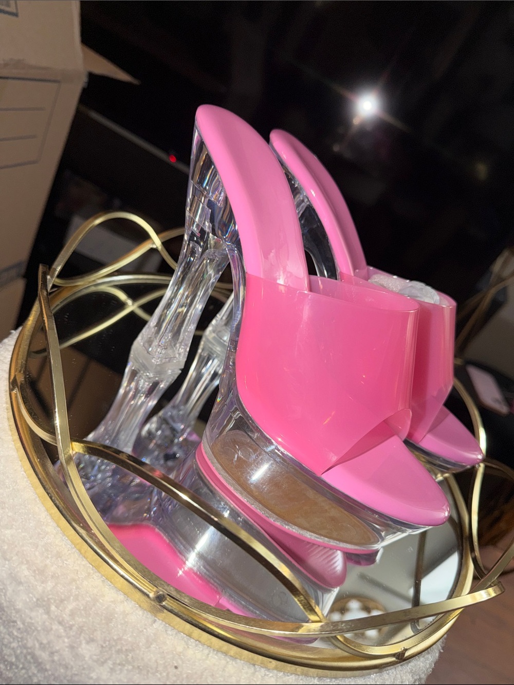 Women’s Pink Clear Heel platform heels